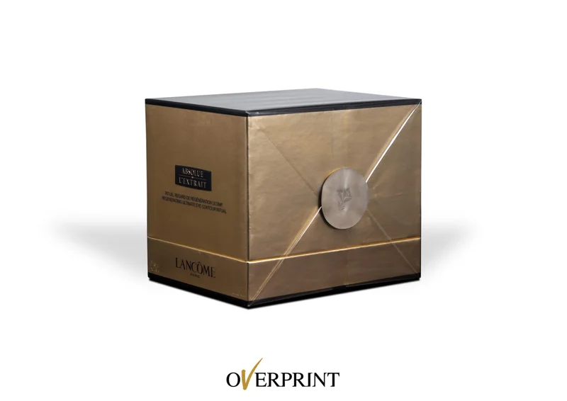 Conditionnement de mise sous cellophane (pliage en x) pour la cosmétique et la parfumerie